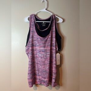 Free2B by Free Country Heathered Pink Sports Bra Active Tank NWT